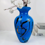 Liulige Handmade: A Stunning Blue Glass Vase: A True Work of Art